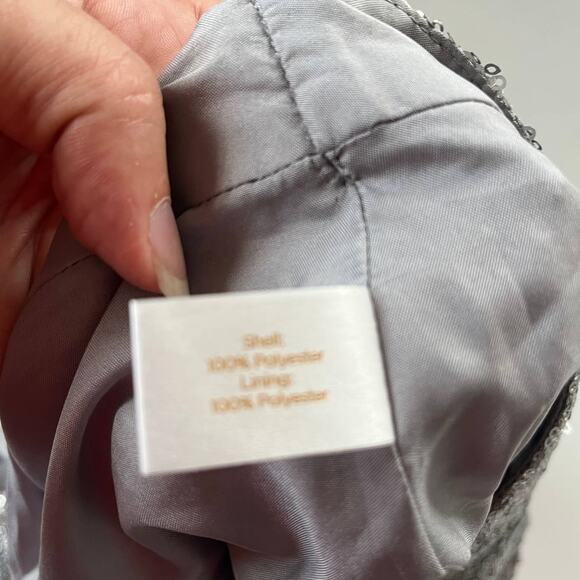 Decree Sequin Mini Skirt Sz M Silver Y2K Clubwear Festival Glam Party Bling - Picture 9 of 12